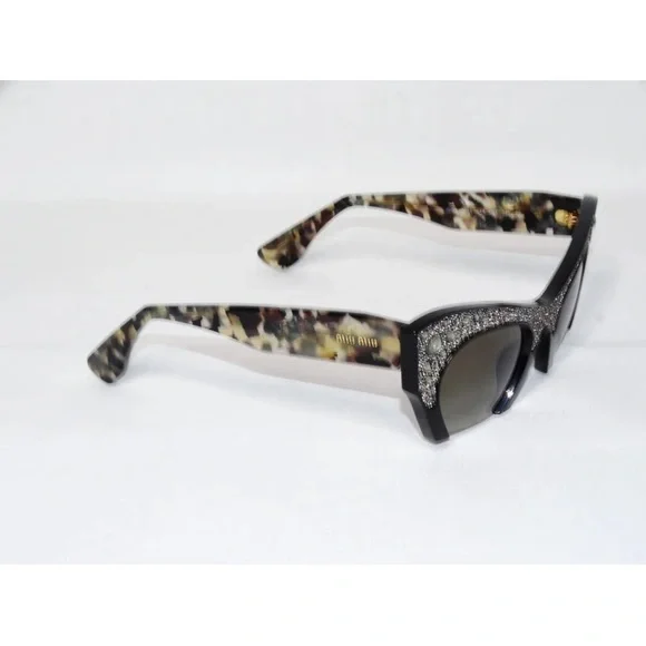 miu miu Rasoir Rock Sunglasses Rhinestone Cat Eye Half Frame Black Marble UV400 Miu Miu | Accessories | Miu Miu Rasoir Rock Sunglasses  main image 2